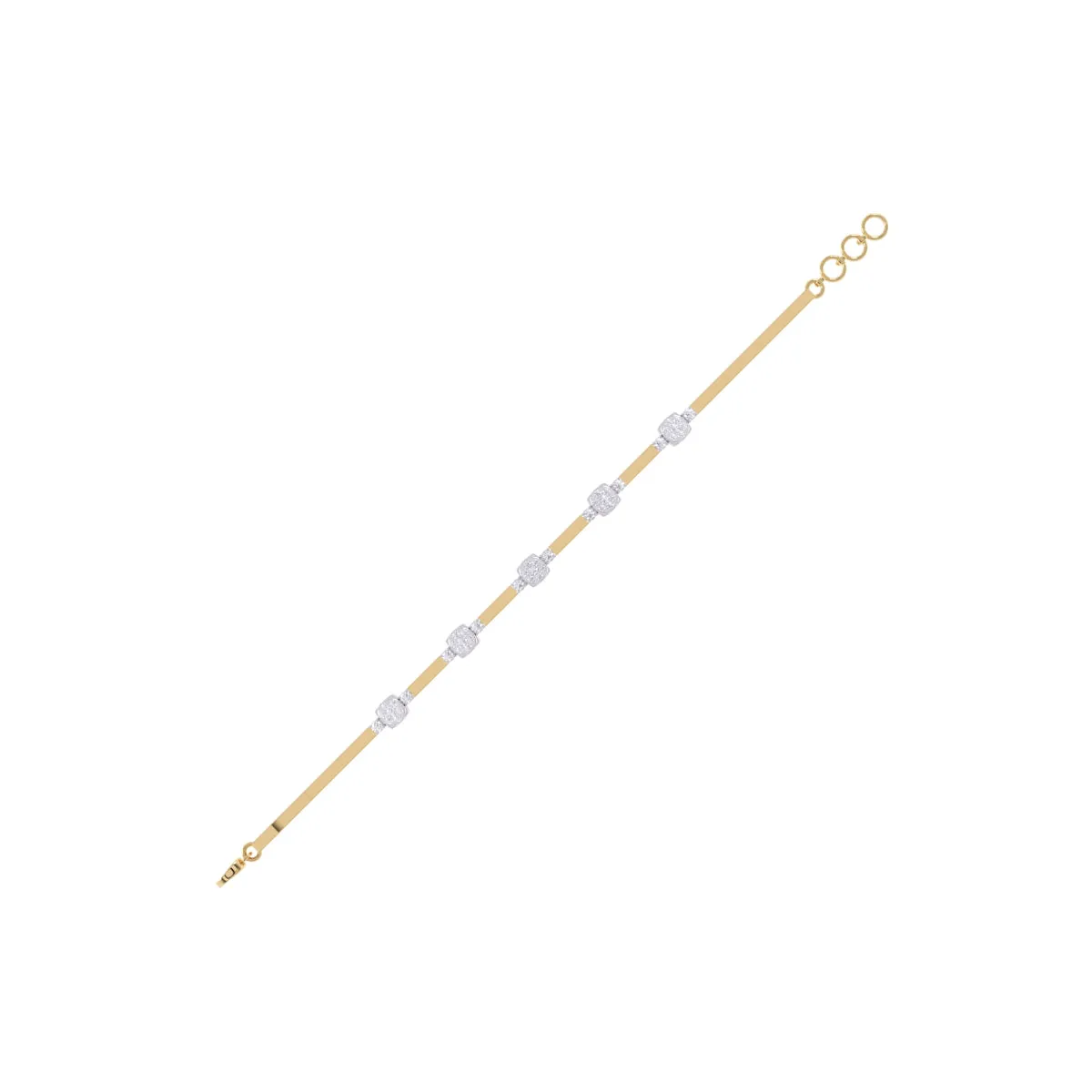 Delicate Round Distance Diamond Rose Gold Bracelet