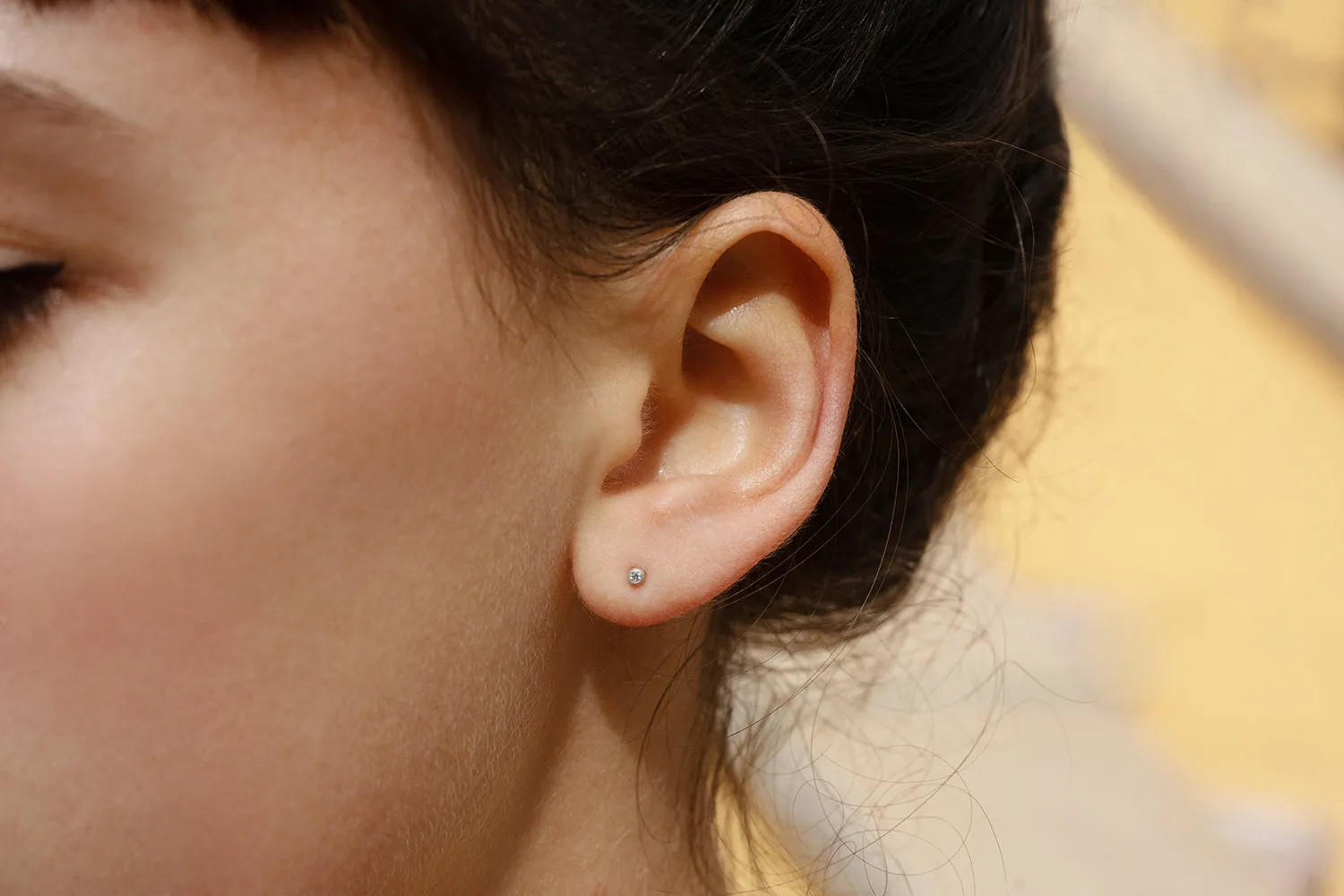 Diamond Bullet Stud Earrings