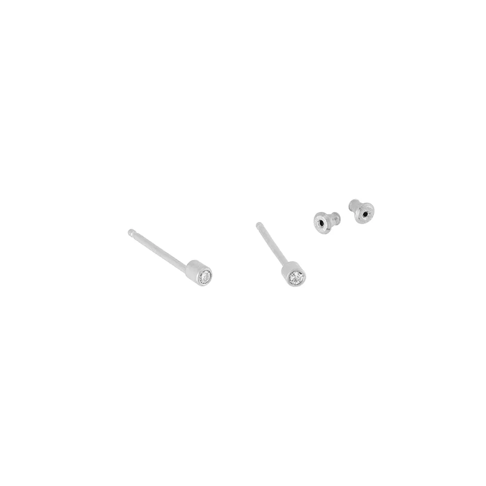 Diamond Bullet Stud Earrings