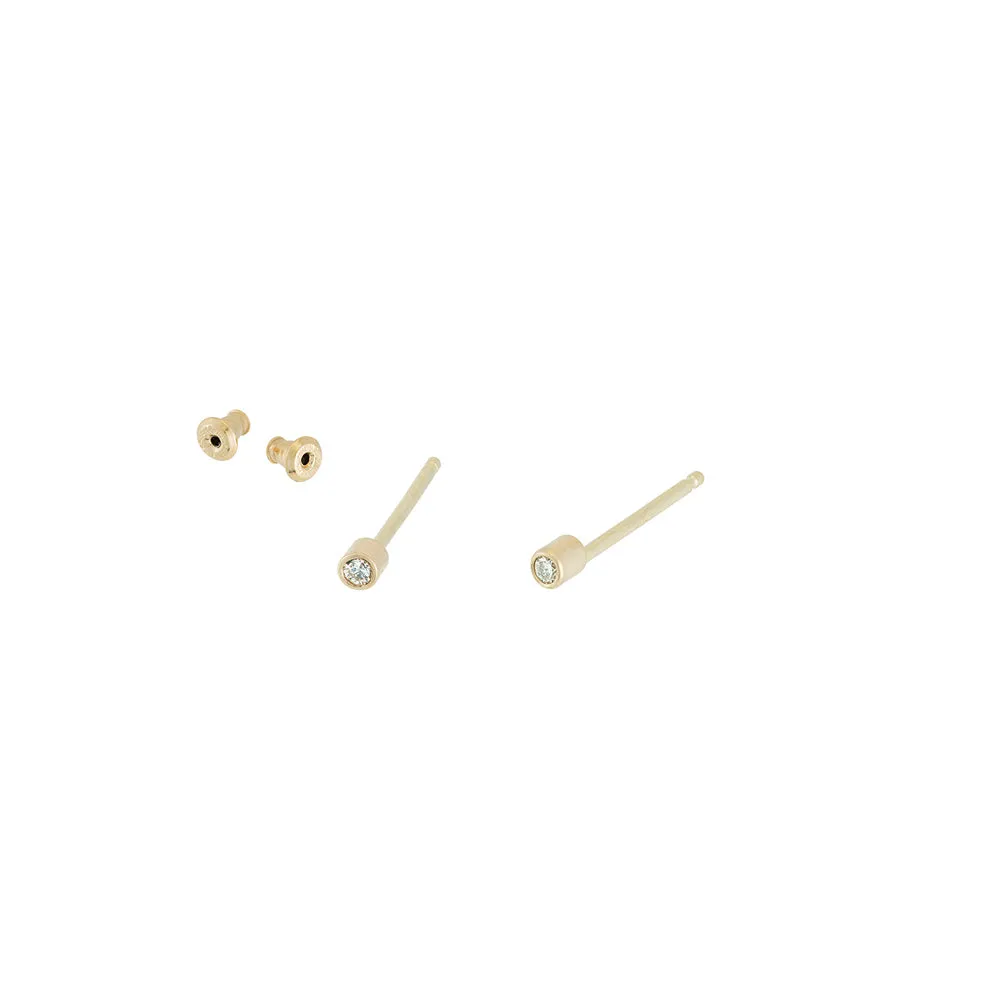 Diamond Bullet Stud Earrings