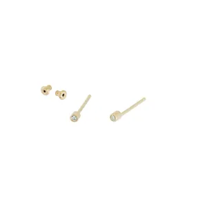 Diamond Bullet Stud Earrings