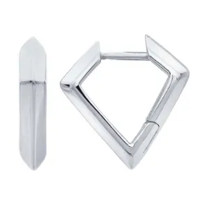 Diamond-Shaped Huggie Hoop Earrings