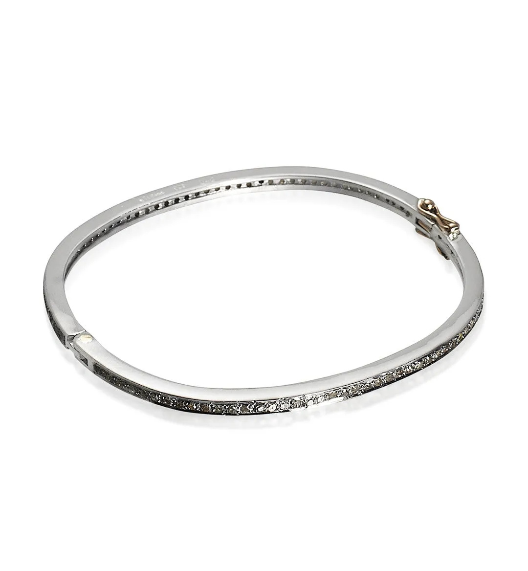 DIAMONDS, 1-Line Bangle, Silver
