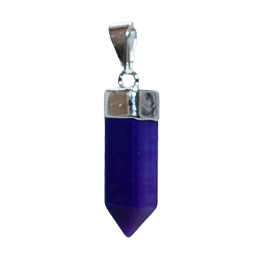 Dyed Purple Agate Small Point Pendant