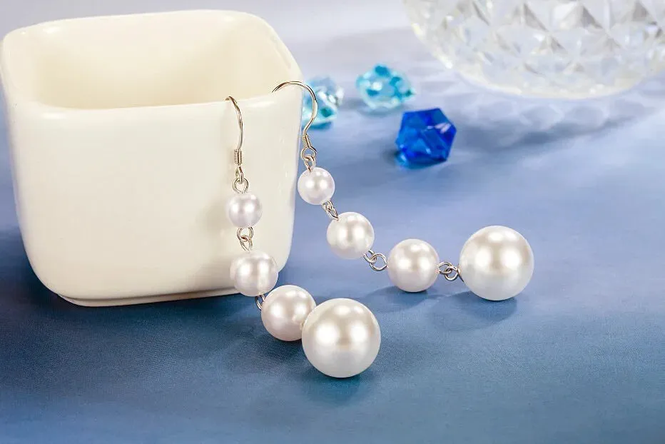 Elegant 4 Pearl Drop Dangle Hook Earrings