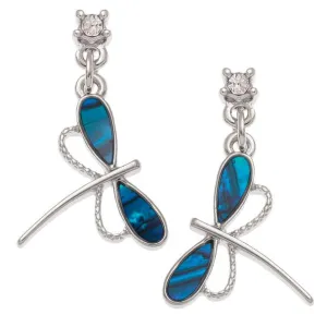 Elegant Dragonfly Paua Shell Earrings