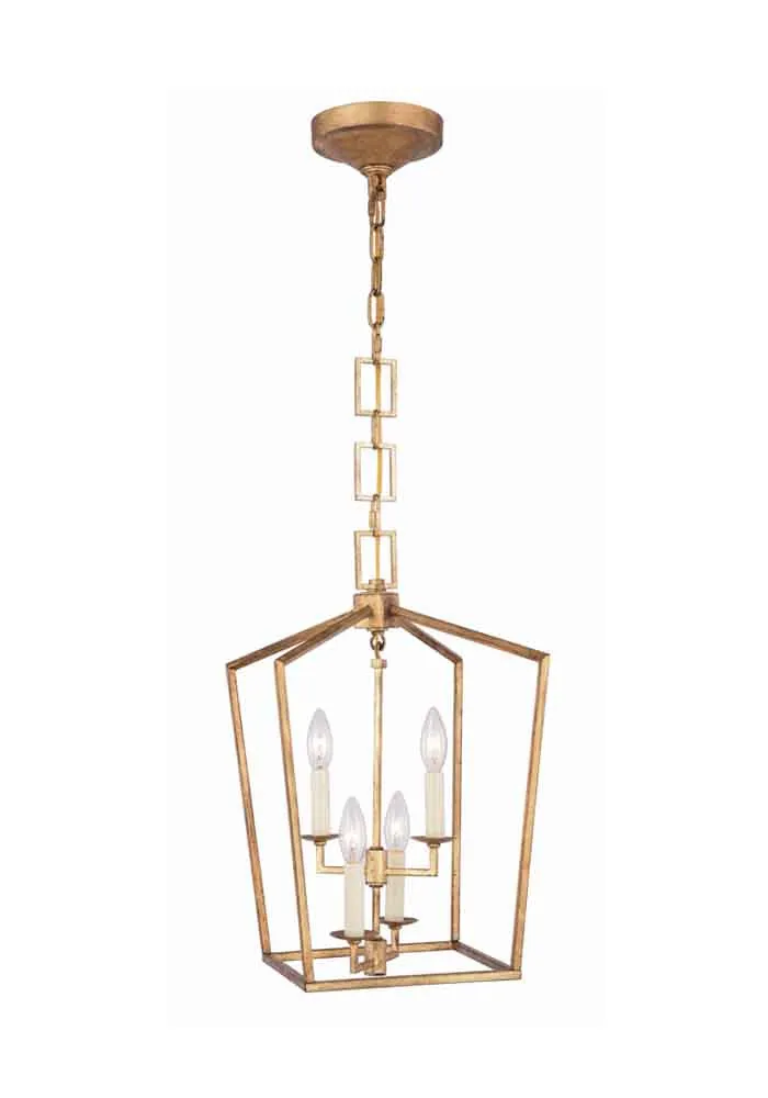 Elegant Lighting Home Decor Denmark Collection 4-Light Golden Iron Finish Pendant - 19.5