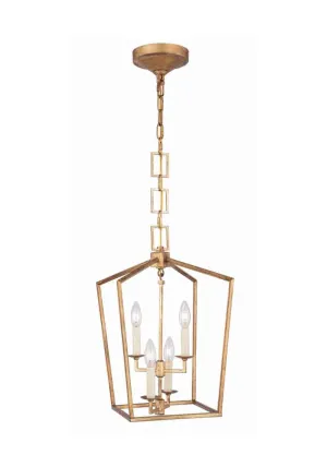 Elegant Lighting Home Decor Denmark Collection 4-Light Golden Iron Finish Pendant - 19.5