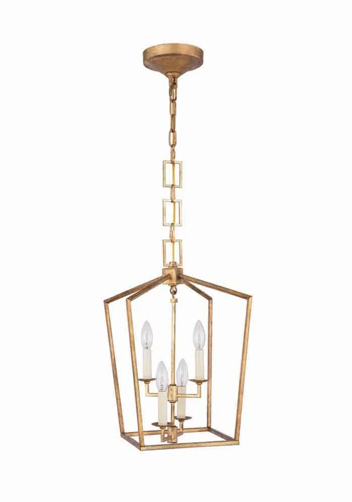 Elegant Lighting Home Decor Denmark Collection 4-Light Golden Iron Finish Pendant - 19.5