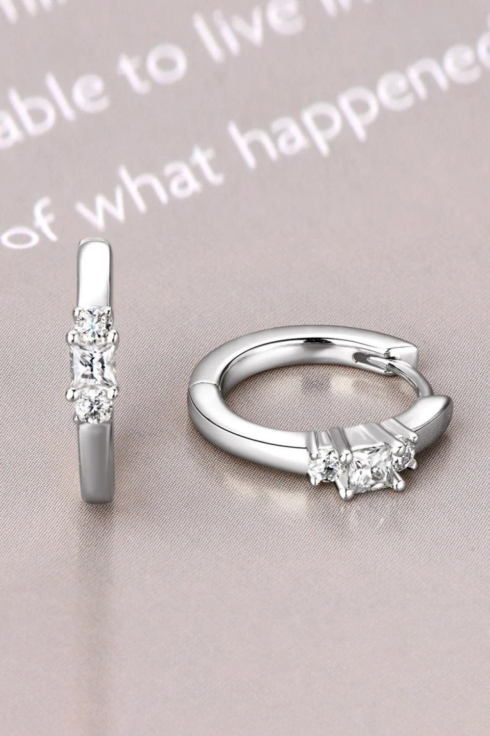 Elegant Moissanite 0.42 Carat Sterling Silver Hoop Earrings