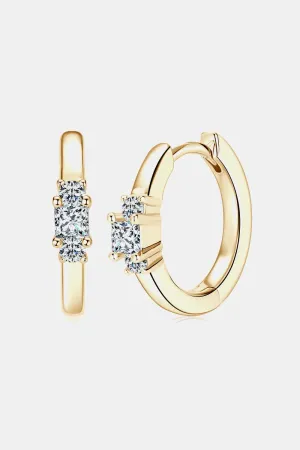 Elegant Moissanite 0.42 Carat Sterling Silver Hoop Earrings