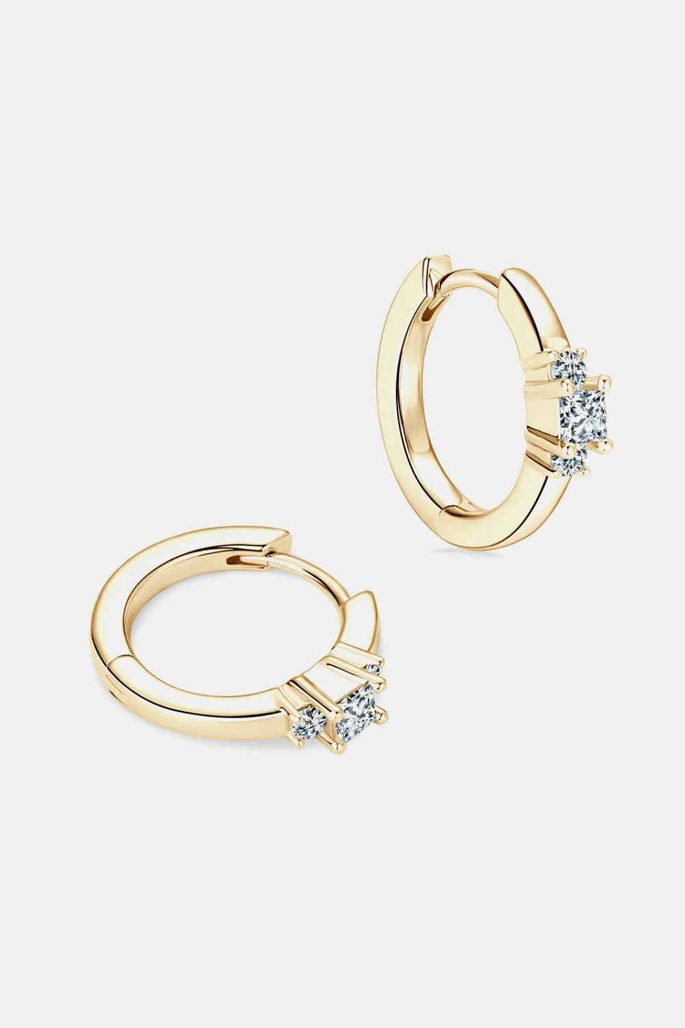 Elegant Moissanite 0.42 Carat Sterling Silver Hoop Earrings