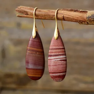 Elegant Natural Stone Waterdrop Shape Earrings - Unique Style