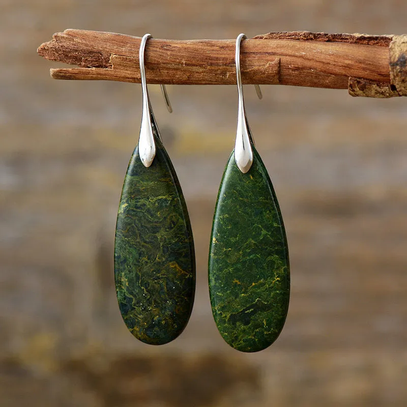 Elegant Natural Stone Waterdrop Shape Earrings - Unique Style