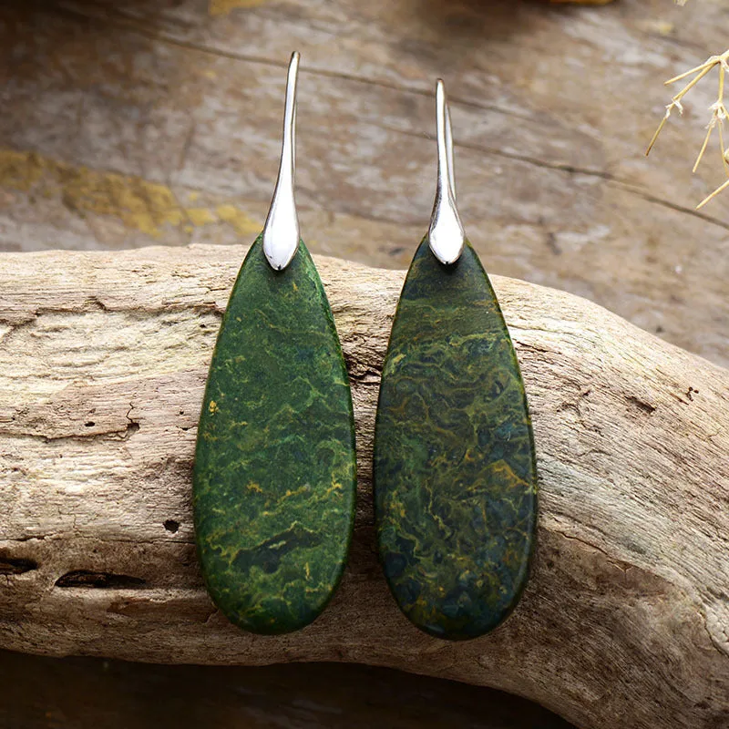 Elegant Natural Stone Waterdrop Shape Earrings - Unique Style