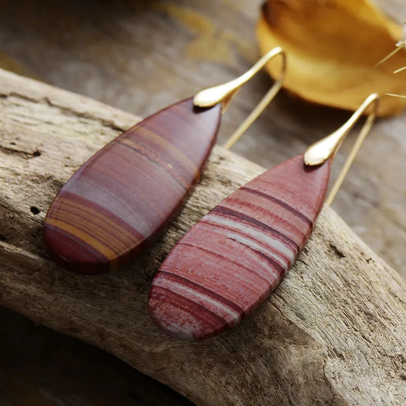 Elegant Natural Stone Waterdrop Shape Earrings - Unique Style