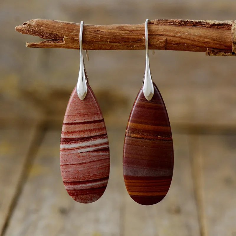 Elegant Natural Stone Waterdrop Shape Earrings - Unique Style