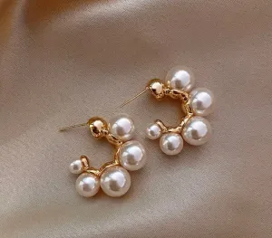 Elegant Pearl Hoop Earrings