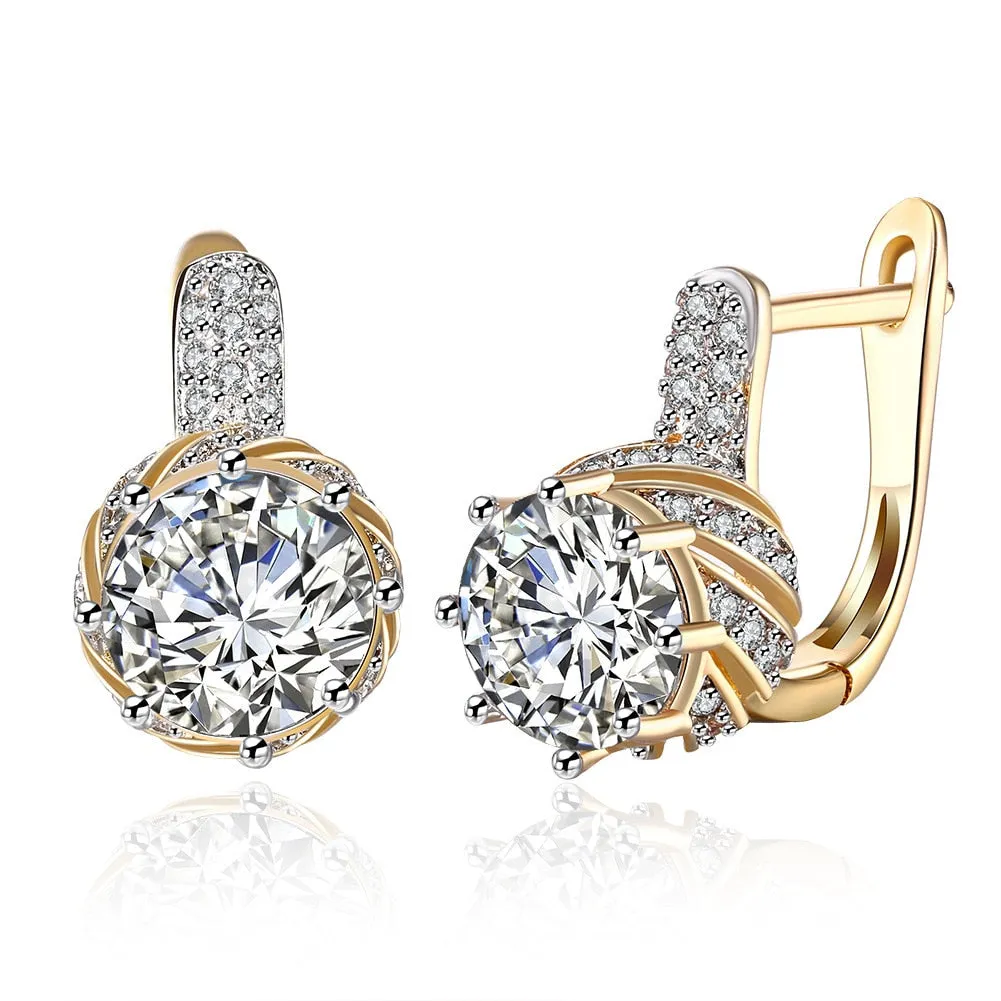 Elegant Royal Sapphire Amethyst Gemstone Clip Earrings