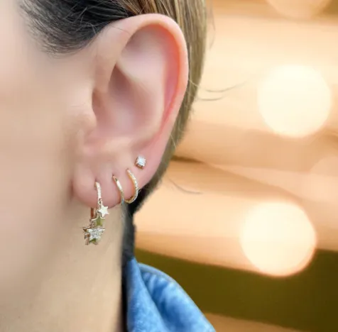 Everyday Star Huggie Stud Earrings