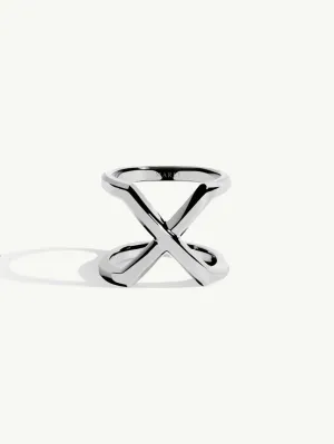 Exquis Infinity Ring With Beveled Edge In Sterling Silver
