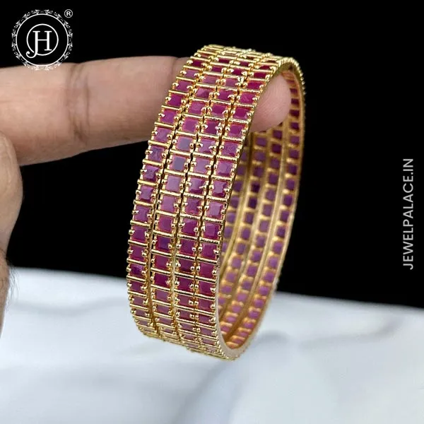 Exquisite 4 Piece AD Stone Bangle Set  JH5957
