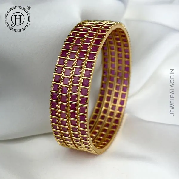 Exquisite 4 Piece AD Stone Bangle Set  JH5957