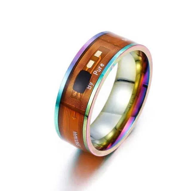 Fashion Men's Ring Magic Wear NFC Smart Ring Finger Digital Ring for Android phones with functional couple stainless steel ring