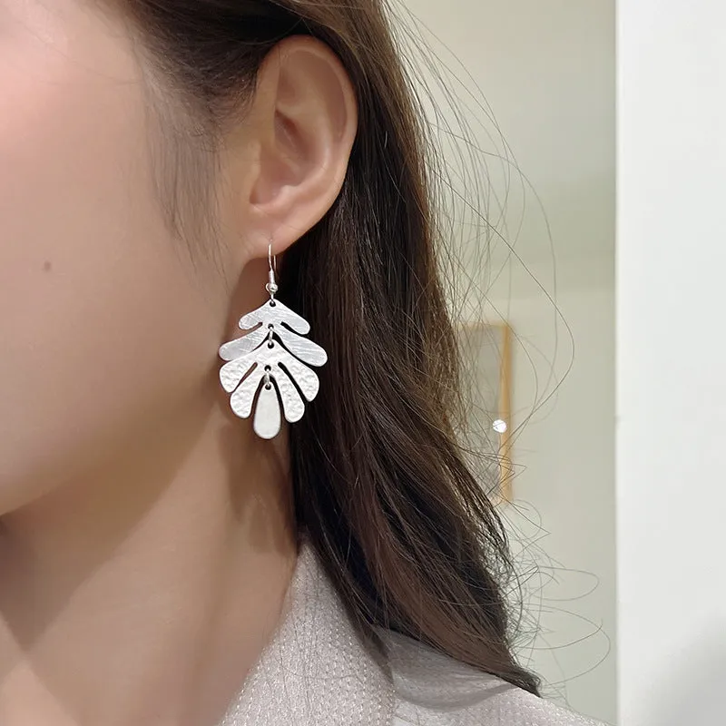 Fish Cast Resin Leaf Leaves Drop Dangle Dagling Hook Earrings【5Pack】