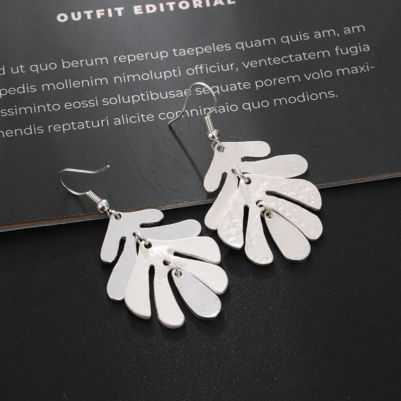 Fish Cast Resin Leaf Leaves Drop Dangle Dagling Hook Earrings【5Pack】