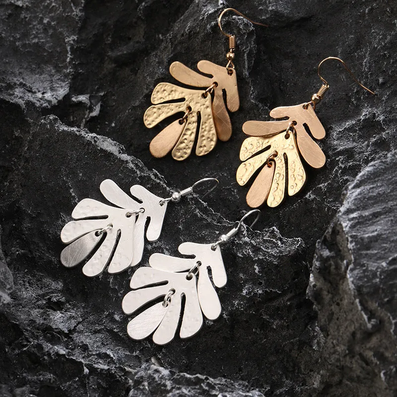 Fish Cast Resin Leaf Leaves Drop Dangle Dagling Hook Earrings【5Pack】