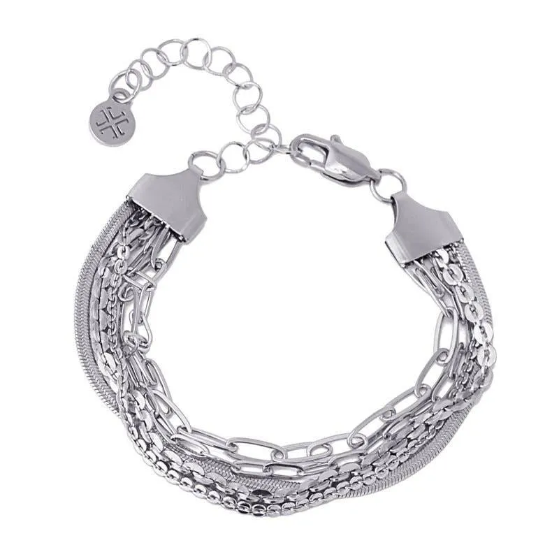 Five Strand Stainless Steel Chain Bracelet