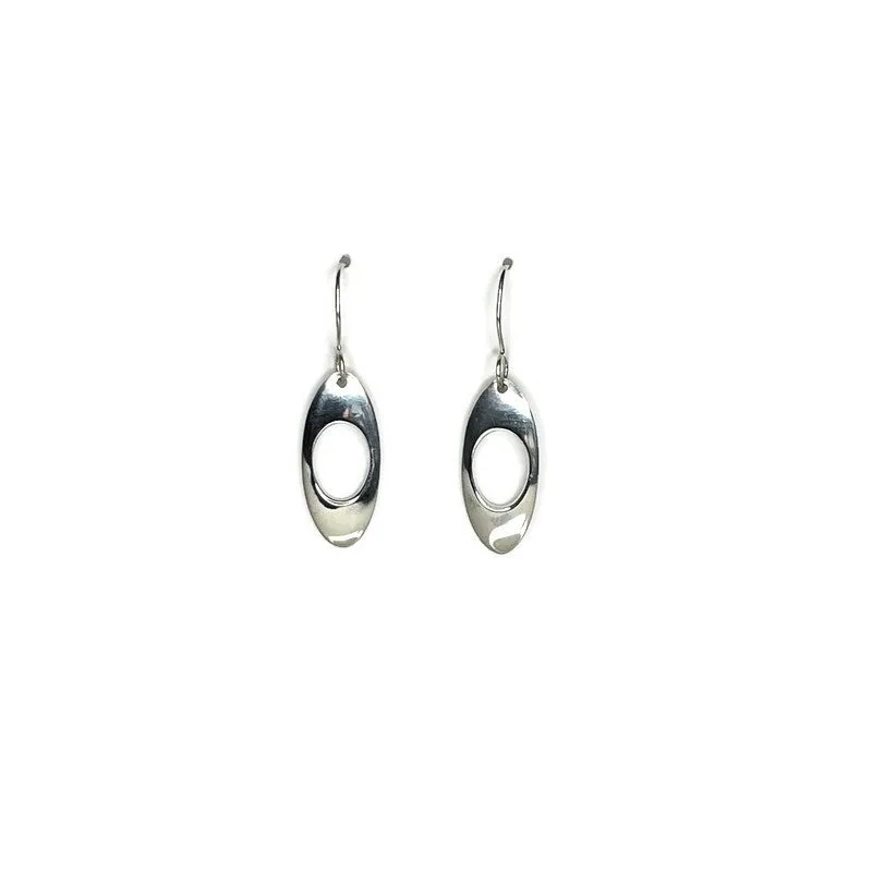 FLAT STONE DANGLES SILVER