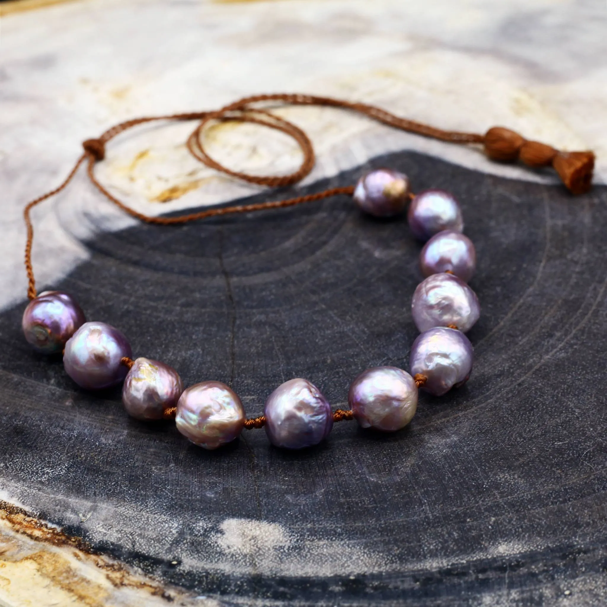Floating Blush Pearl Tassel Necklace