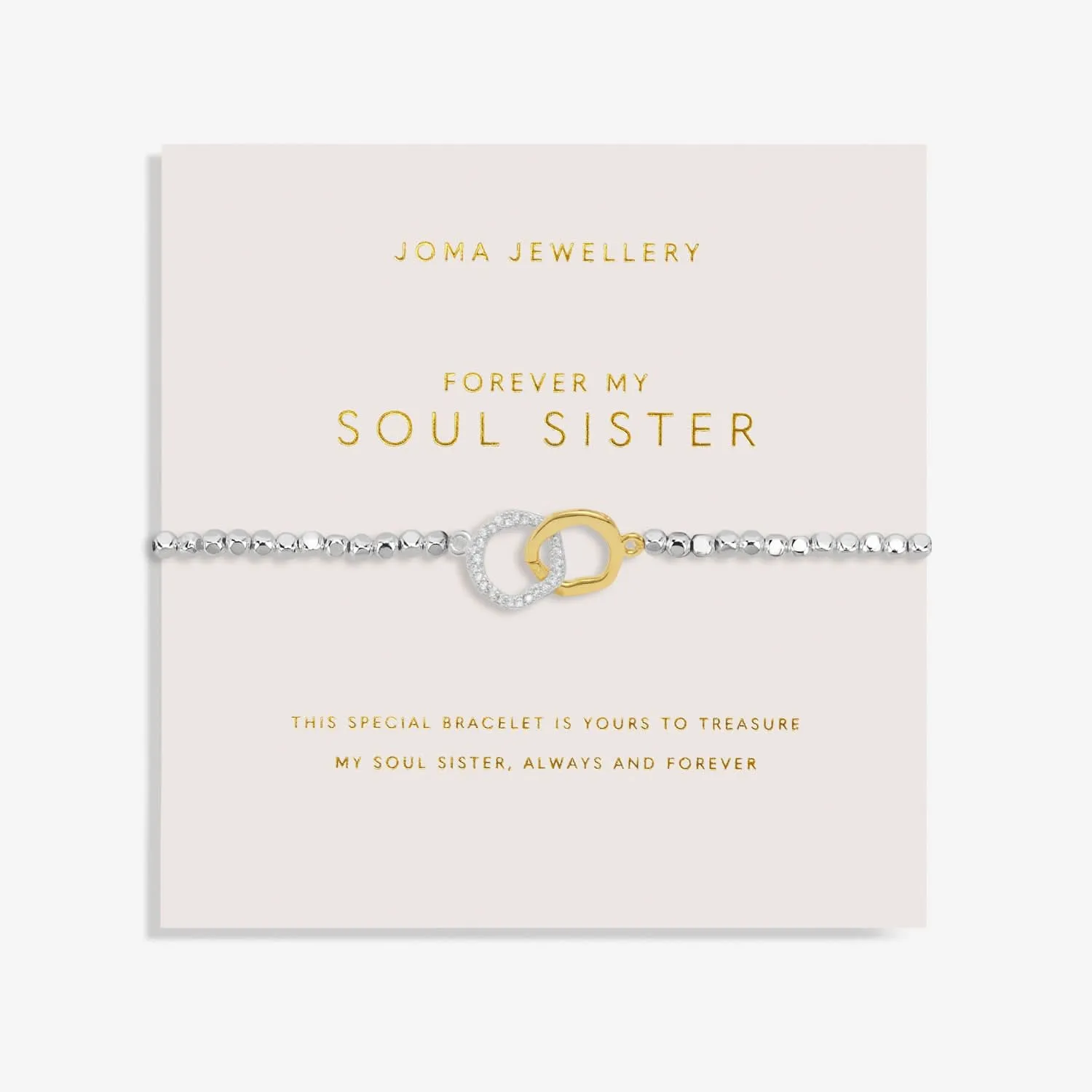 Forever Yours Forever My Soul Sister Silver Gold Plated Bracelet 7480