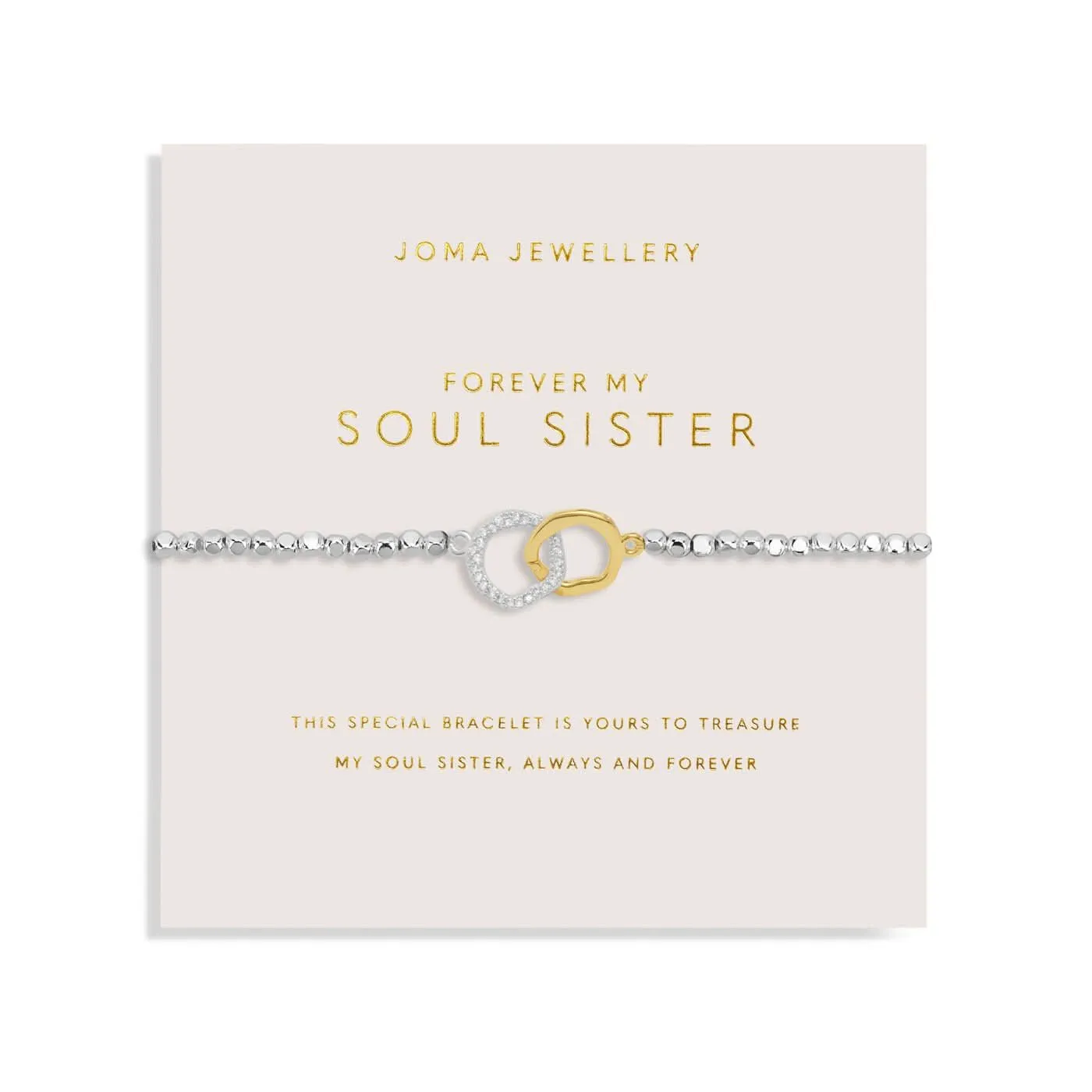 Forever Yours Forever My Soul Sister Silver Gold Plated Bracelet 7480
