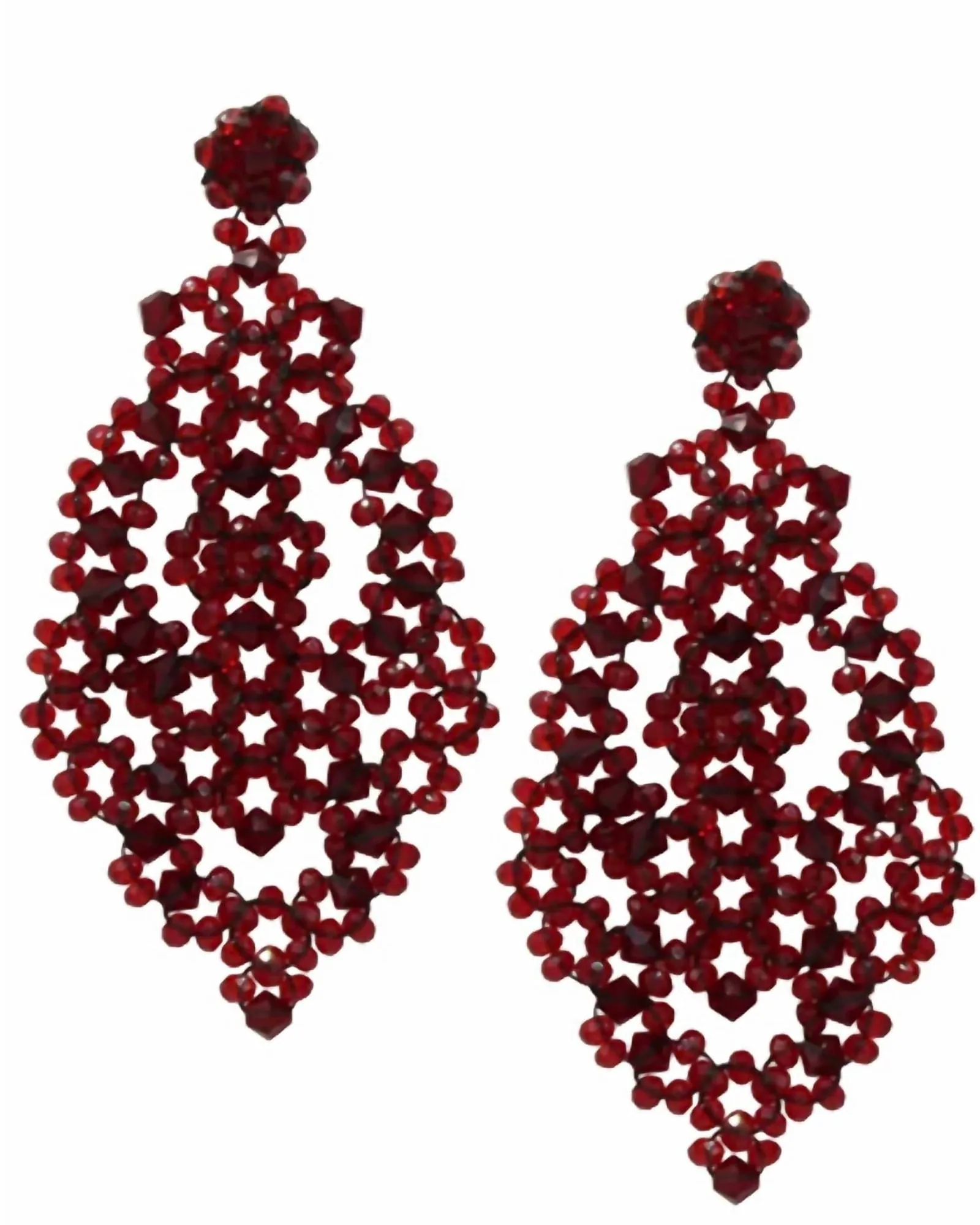 Giuliana Crystal Chandilier Earrings in Merlot | Merlot