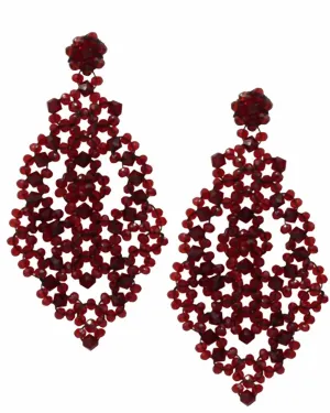 Giuliana Crystal Chandilier Earrings in Merlot | Merlot