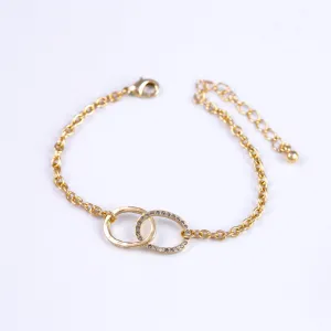 Gold & Black Diamond Bridal Infinity Bracelet