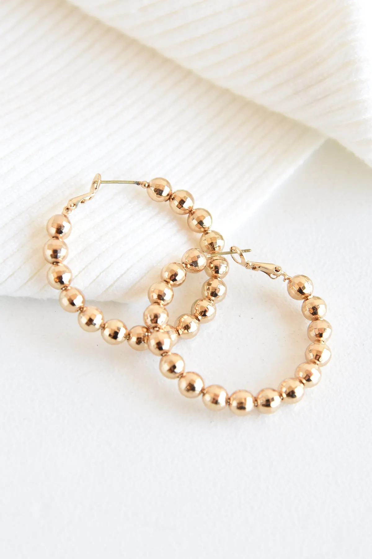 GOLD BALL BEAD EARRINGS