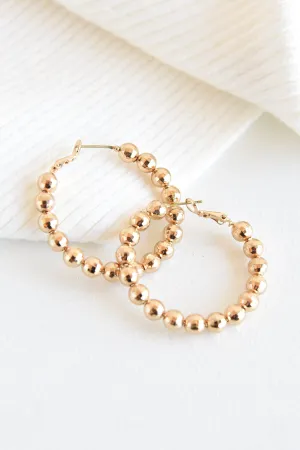 GOLD BALL BEAD EARRINGS