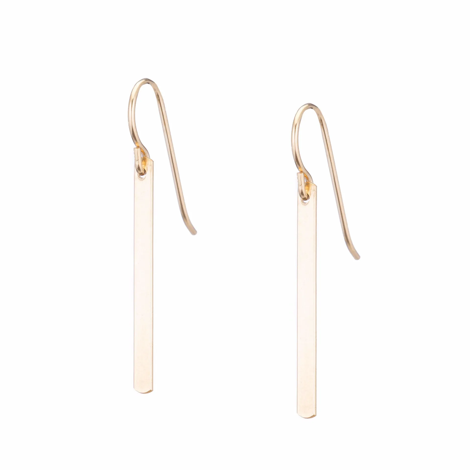 Gold Bar Dangle Earrings