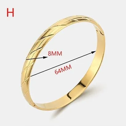 Gold Color Ethiopian Bangles for Women