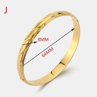 Gold Color Ethiopian Bangles for Women
