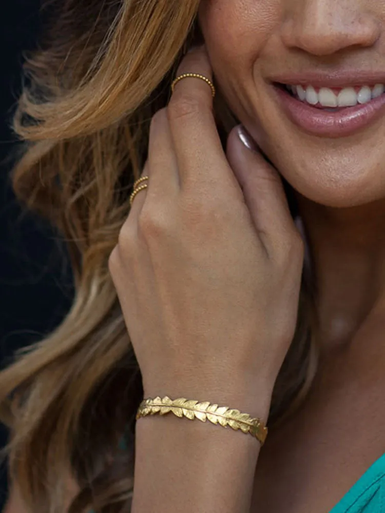 Gold Fern Leaf Cuff - Large