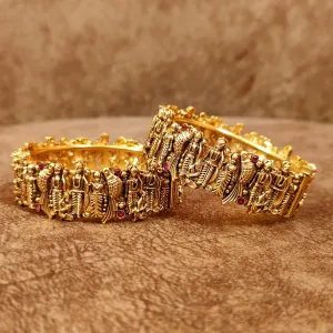 GOLD LOOK ALIKE TRADITIONAL RAM SITA OPENABLE BANGLES