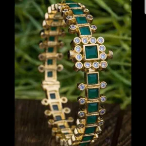 Green Color Square Style American Diamond Kada