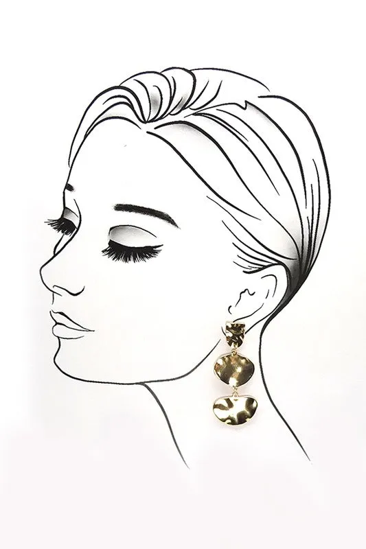 HAMMER SHINY LINEAR DROP EARRINGS