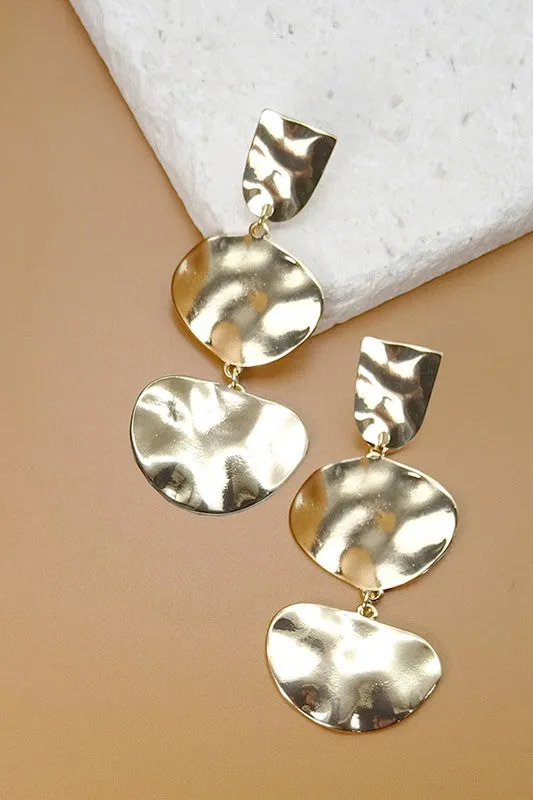 HAMMER SHINY LINEAR DROP EARRINGS