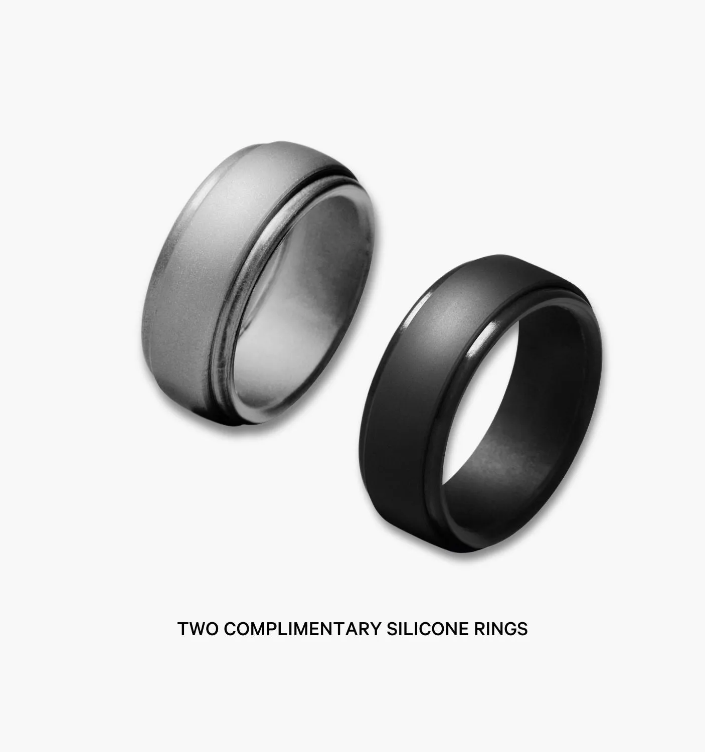 Hammered Gray and Wood Men's Wedding Ring